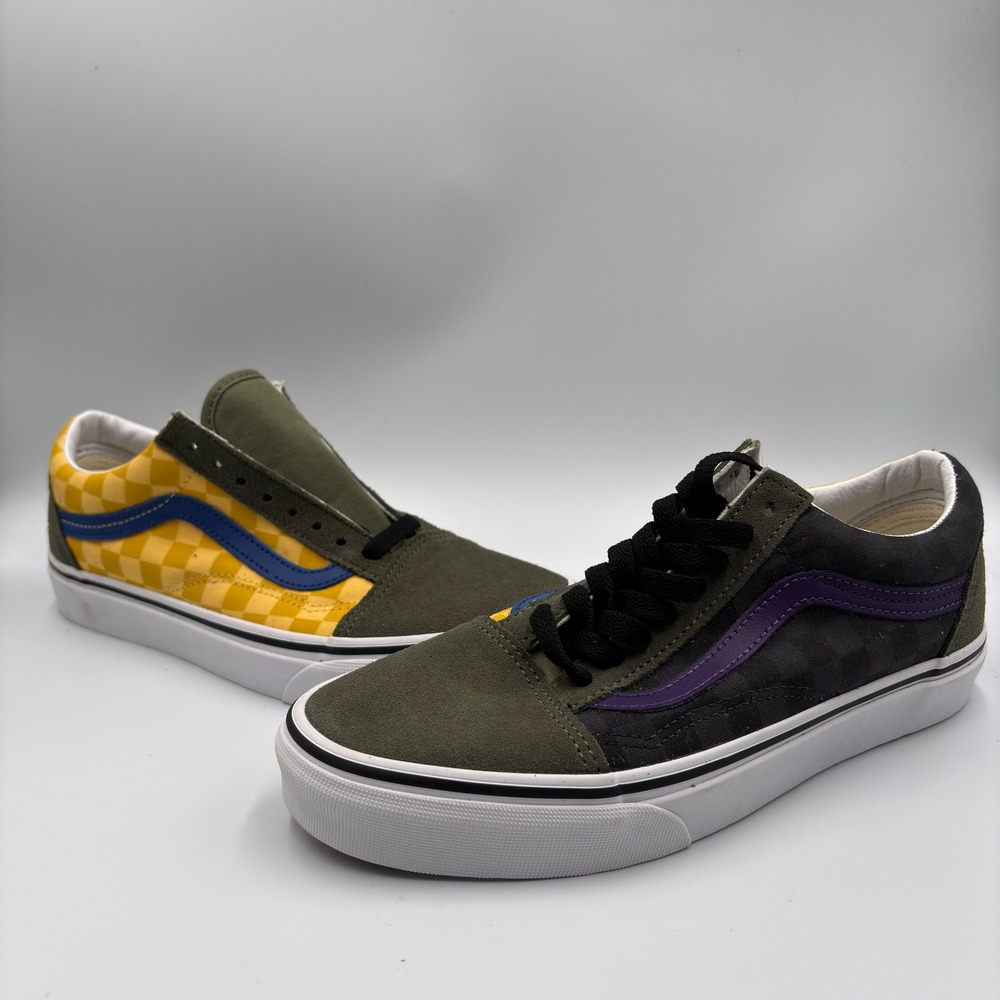 Vans Old Skool Mismatched Checkerboard Sneakers Mens 7.5 Womens 9 Multi-Color
